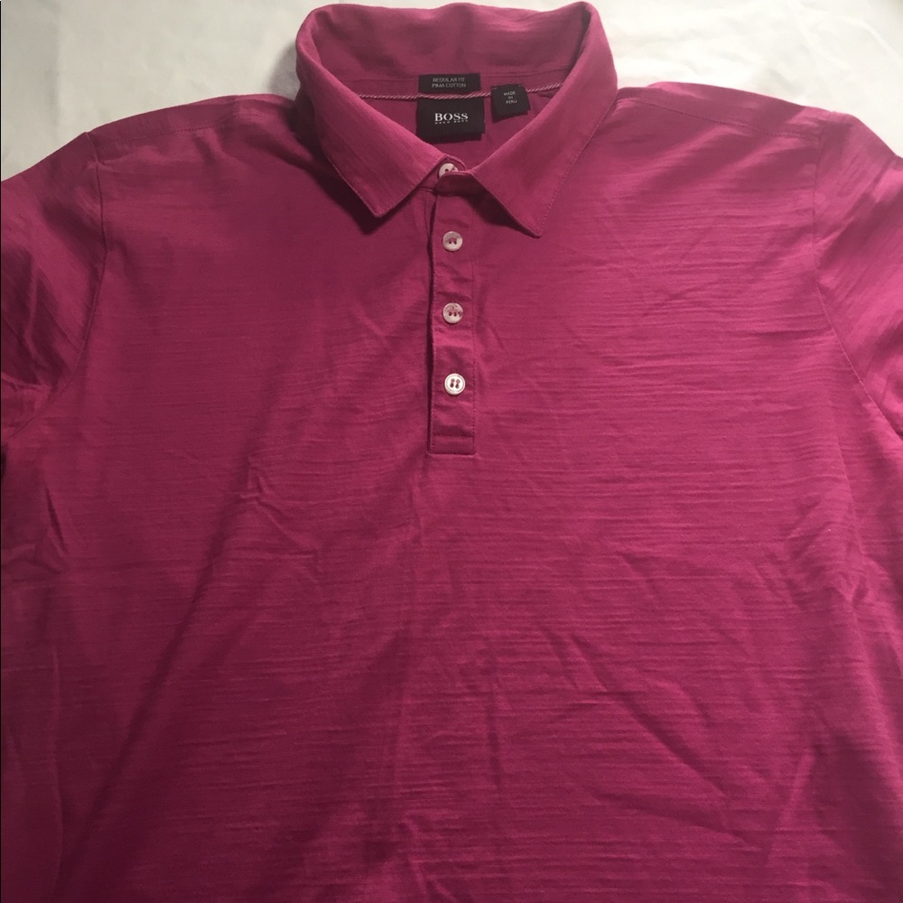 Hugo Boss pink polo men's XL